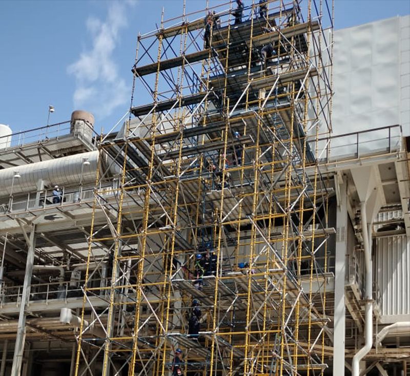 Access tower beside plant
