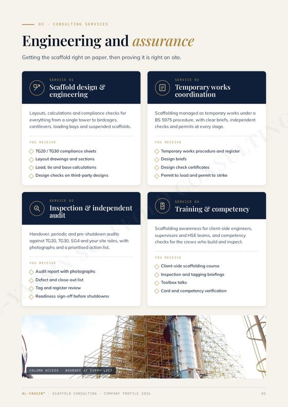 Profile page: engineering and assurance services