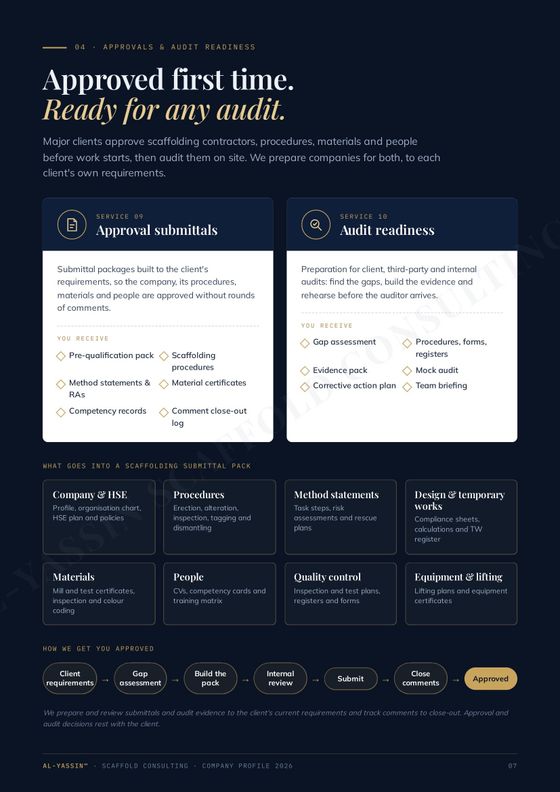 Profile page: approvals and audit readiness